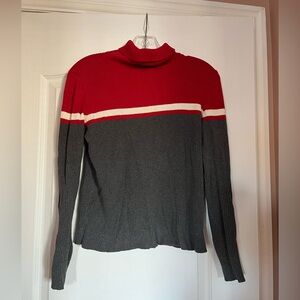 GAP Red and Gray Turtleneck Sweater